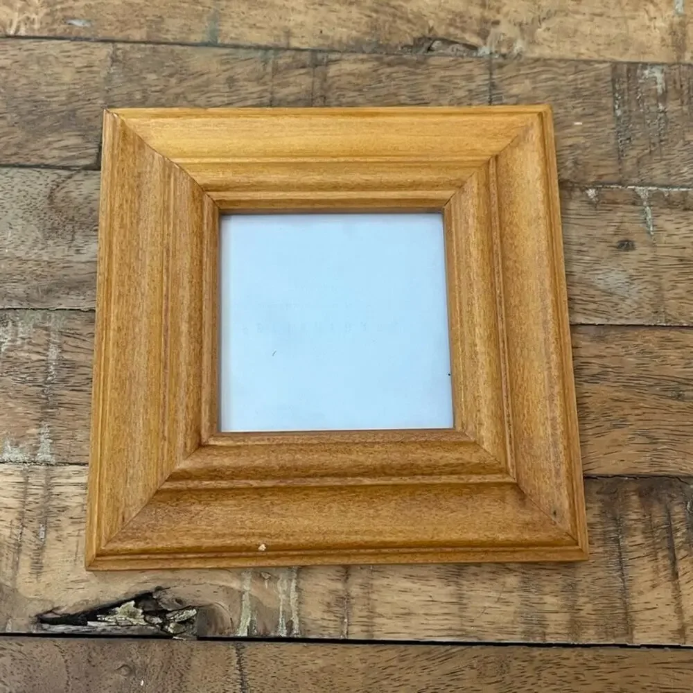 Pottery Barn Oak Wood Square Picture Frame 3in x 3in Natural Finish